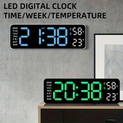 Large Screen LED Alarm Clock, Can Display Week And Temperature And Humidity Living Room Decoration