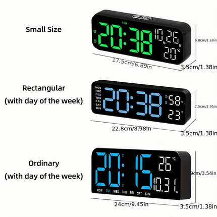 Large Screen LED Alarm Clock, Can Display Week And Temperature And Humidity Living Room Decoration