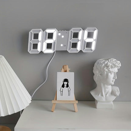 Modern LED Digital Alarm Clock With 3D Display, USB Powered-Perfect For Home Decor