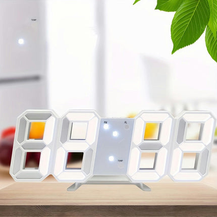 Modern LED Digital Alarm Clock With 3D Display, USB Powered-Perfect For Home Decor