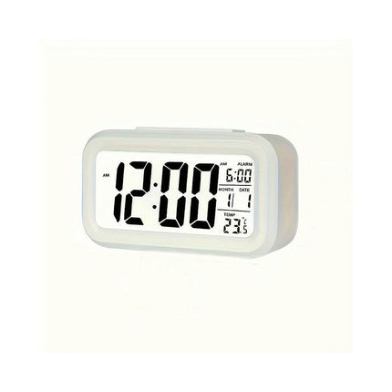 LCD Digital Alarm Clock With Date Display & Smart Nightlight Suitable For Home Bedroom Decor-Pack Of 1