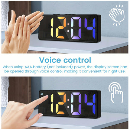 1pc Digital Alarm Clock Colorful LED Alarm Clock USB/Battery Operated Desk Clock For Home Office