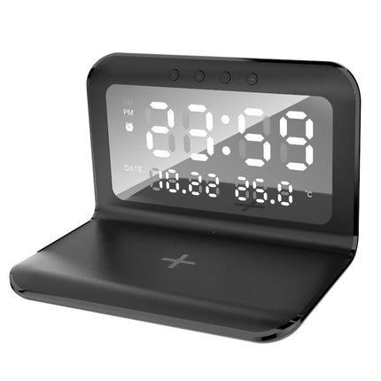 Versatile LED Alarm Clock With Wireless Charger-USB Powered For Desk Decor