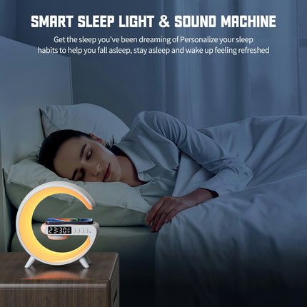 Sunrise Alarm Clock With Wireless SpeakerRechargeable Battery Multi-Functional Lamp For Bedroom