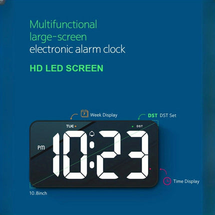 LED Large Screen Digital Electronic Wall Clock, Desktop Desk Clock, Bedroom Living Room Clock