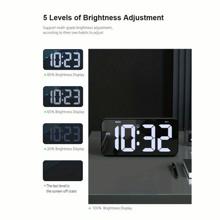 LED Large Screen Digital Electronic Wall Clock, Desktop Desk Clock, Bedroom Living Room Clock