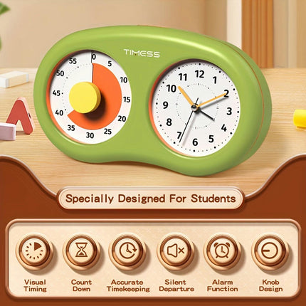 Visual Cashew Shaped Timer Alarm Clock House Home Decor, Suitable For Student Bedroom Study Rooms