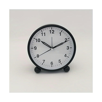 1pc Silent Round Plastic Desk & Shelf Alarm Clock For Home Decor, Bedroom, And Study