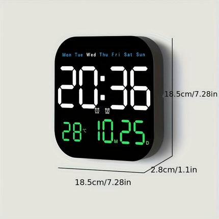 Digital Desk & Shelf Clock with Remote Control,Dual Alarm USB Powered with AAA Battery Backup