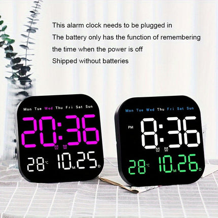 Digital Desk & Shelf Clock with Remote Control,Dual Alarm USB Powered with AAA Battery Backup