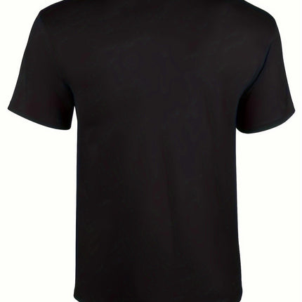 T-shirt, Men's Casual Street Style Stretch Round Neck Tee Shirt For Summer