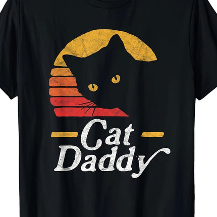 Short Sleeve T-Shirt Crew Neck T-Shirt Cat Daddy Vintage Eighties Style Vintage Distress T-Shirt