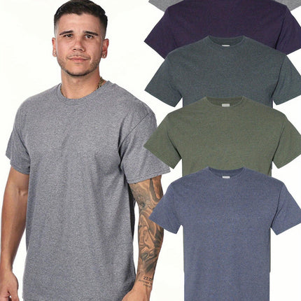 5-piece Set, Classic Casual T-shirt Men's Solid Color Short Sleeved T-shirt