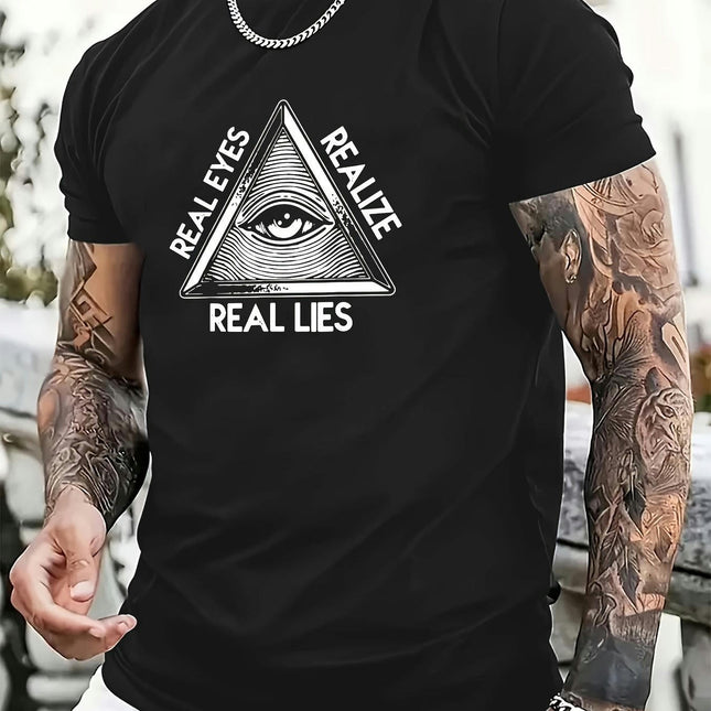 Men's T-shirt, Short-sleeved Summer Shirt, Comfortable Round Neck T-Shirt for Daily and Outdoor