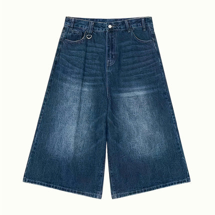 Summer Vintage Vintage Denim Shorts Men Niche Wide Wide Wide Straight Seven-point Pants