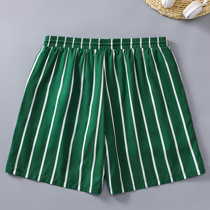 Summer Striped Drawstring Shorts Beach and Daily with Pockets and Adjustable Waistband for Men