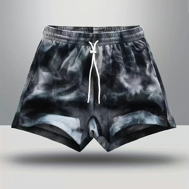 Vibrant Tie Dye Print Compression Shorts Drawstring Summer Casual Daily Breathable Shorts