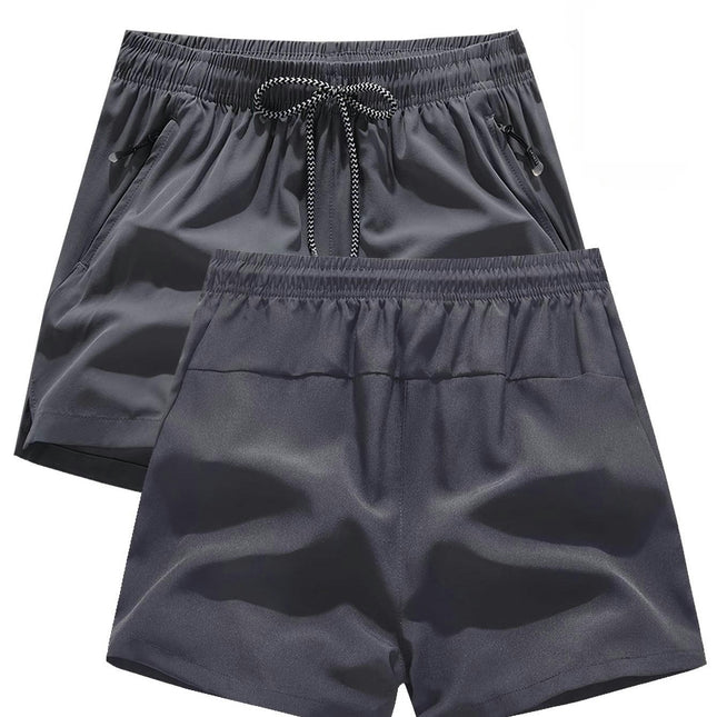 Men's Quick-Dry Athletic Shorts with Zipper Pockets Casual & Sporty Drawstring Waist