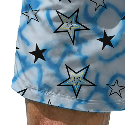 Men's Summer Starry Sky Print Shorts With Drawstring Shorts For Summer Leisure, Vacation, Beach