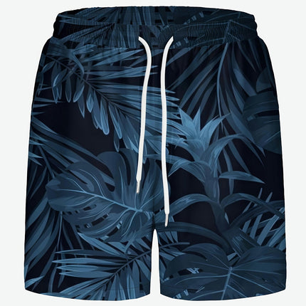 Men's Hawaiian Graphic Shorts With Drawstring Shorts For Summer Beach, Pool And Vacation