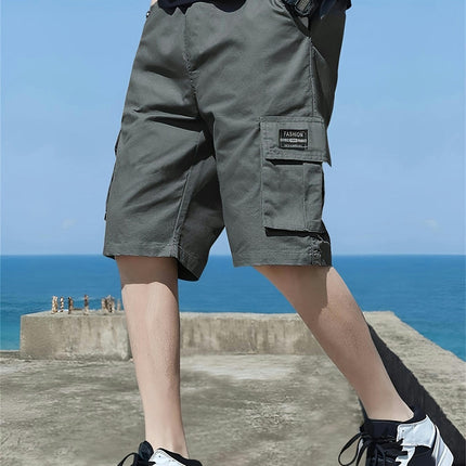 Breathable Cotton Cargo Shorts-Relaxed Fit-with Pockets-Suitable for Outdoor Adventures & Workouts