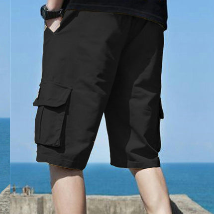 Breathable Cotton Cargo Shorts-Relaxed Fit-with Pockets-Suitable for Outdoor Adventures & Workouts