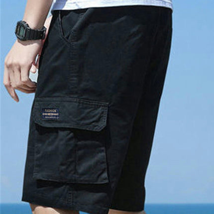 Breathable Cotton Cargo Shorts-Relaxed Fit-with Pockets-Suitable for Outdoor Adventures & Workouts