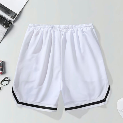 Men's Letter Print Sports Shorts With Drawstring And Pockets Shorts For Summer Sports