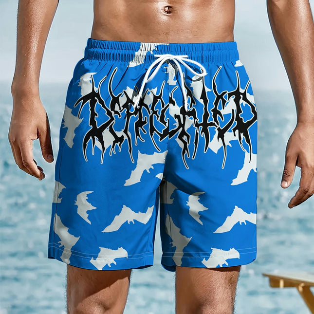 Men's Printed Shorts With Drawstring,Convenient And Comfortable,Suitable For Sports Beach, Vacation