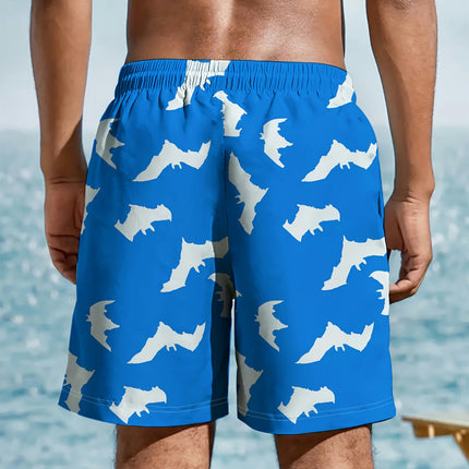 Men's Printed Shorts With Drawstring,Convenient And Comfortable,Suitable For Sports Beach, Vacation