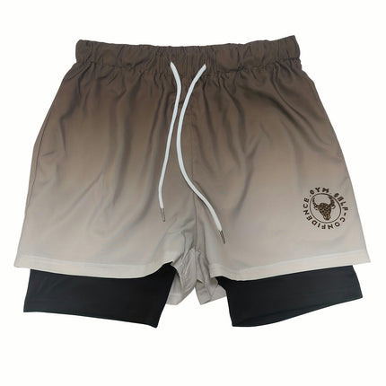 3pcs Men's 2-in-1 Active Shorts With Pockets, Gym Shorts For Running, Beach, And Casual Outings