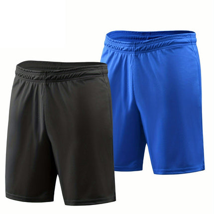 2pcs Men's Solid Quick Drying Shorts, Casual Stretch Elastic Waist Drawstring Shorts For Summer