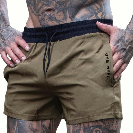 Men's Athletic Fit Shorts, Quick Dry Stretch Workout Drawstring Shorts Summer Gym Breathable Shorts