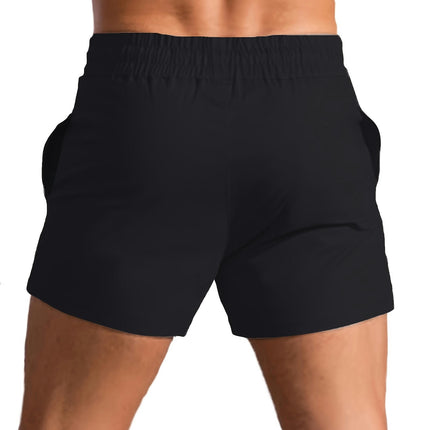 Men's Athletic Fit Shorts, Quick Dry Stretch Workout Drawstring Shorts Summer Gym Breathable Shorts