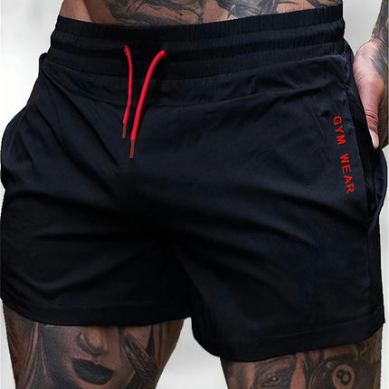 Men's Athletic Fit Shorts, Quick Dry Stretch Workout Drawstring Shorts Summer Gym Breathable Shorts