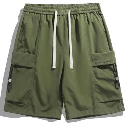 Men's Casual Elastic Waist Drawstring Cargo Shorts With Side Pockets For Summer Outdoor And Work