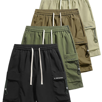 Men's Casual Elastic Waist Drawstring Cargo Shorts With Side Pockets For Summer Outdoor And Work