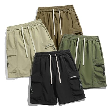 Men's Casual Elastic Waist Drawstring Cargo Shorts With Side Pockets For Summer Outdoor And Work