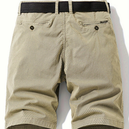 Men's Striped Casual Shorts Solid Simple Style With Pockets Summer Shorts, Suitable For Outdoor