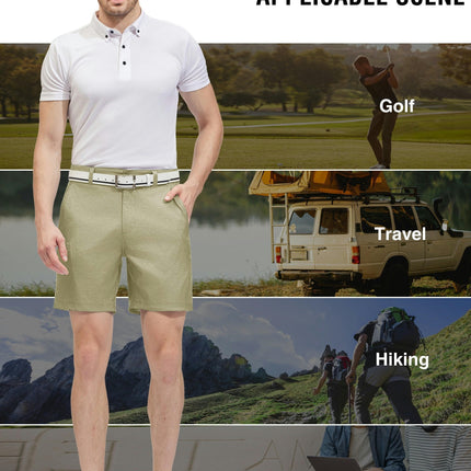 Men's Stretch Hiking Flat Front Shorts Quick Dry Lightweight Board Casual Work Outdoor Pants