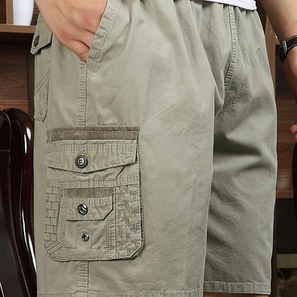 Summer Men's Casual Shorts, Outdoor Walking Cargo Five-quarter Pants, Dad Clothes Old Men Shorts