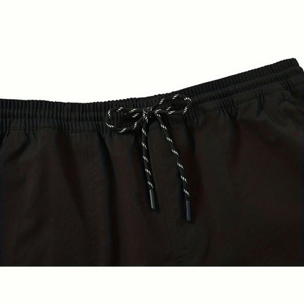 Men's Casual Shorts Elastic Waist Pull Rope Zipper Pocket Casual Shorts