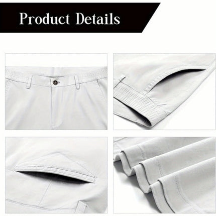 Men's Slim Shorts Casual Lightweight Elastic Waist Work Shorts With Pockets Outdoor Shorts