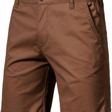 Men's Slim Shorts Casual Lightweight Elastic Waist Work Shorts With Pockets Outdoor Shorts