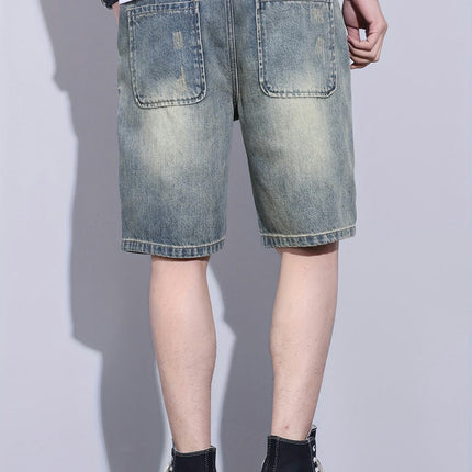 Men's Bermuda Shorts Ripped Denim Shorts With Pockets, Casual Breathable Jeans For Summer Outdoor