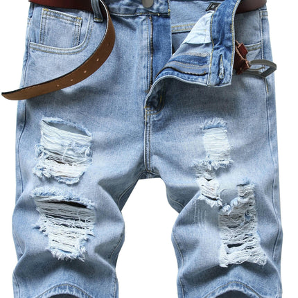 Ripped Jeans shorts for men Casual Street Denim Shorts with Pockets