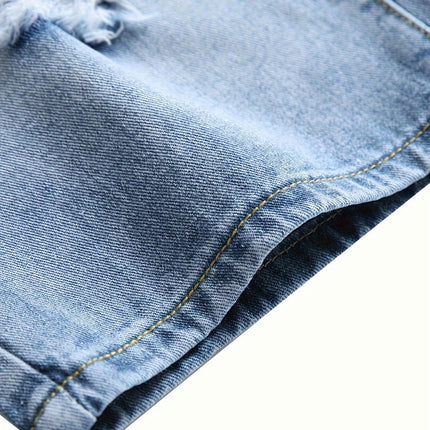 Ripped Jeans shorts for men Casual Street Denim Shorts with Pockets