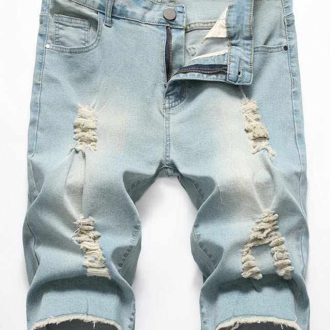 Men's Solid Denim Shorts For Daily Life,Casual Jorts For Outdoor