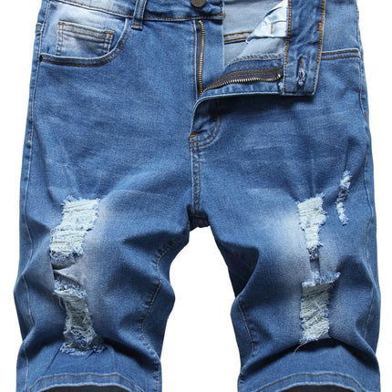 Men's Solid Denim Shorts For Daily Life,Casual Jorts For Outdoor