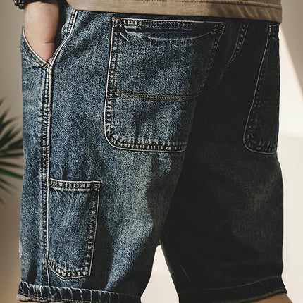 Wide-leg Baggy Mid-length Pants, Cropped Shorts, Jeans With Ripped Knees